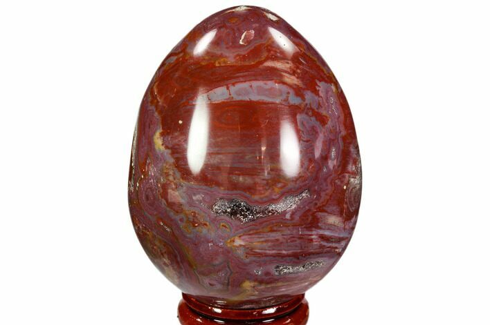 Colorful, Polished Petrified Wood Egg - Triassic #107382